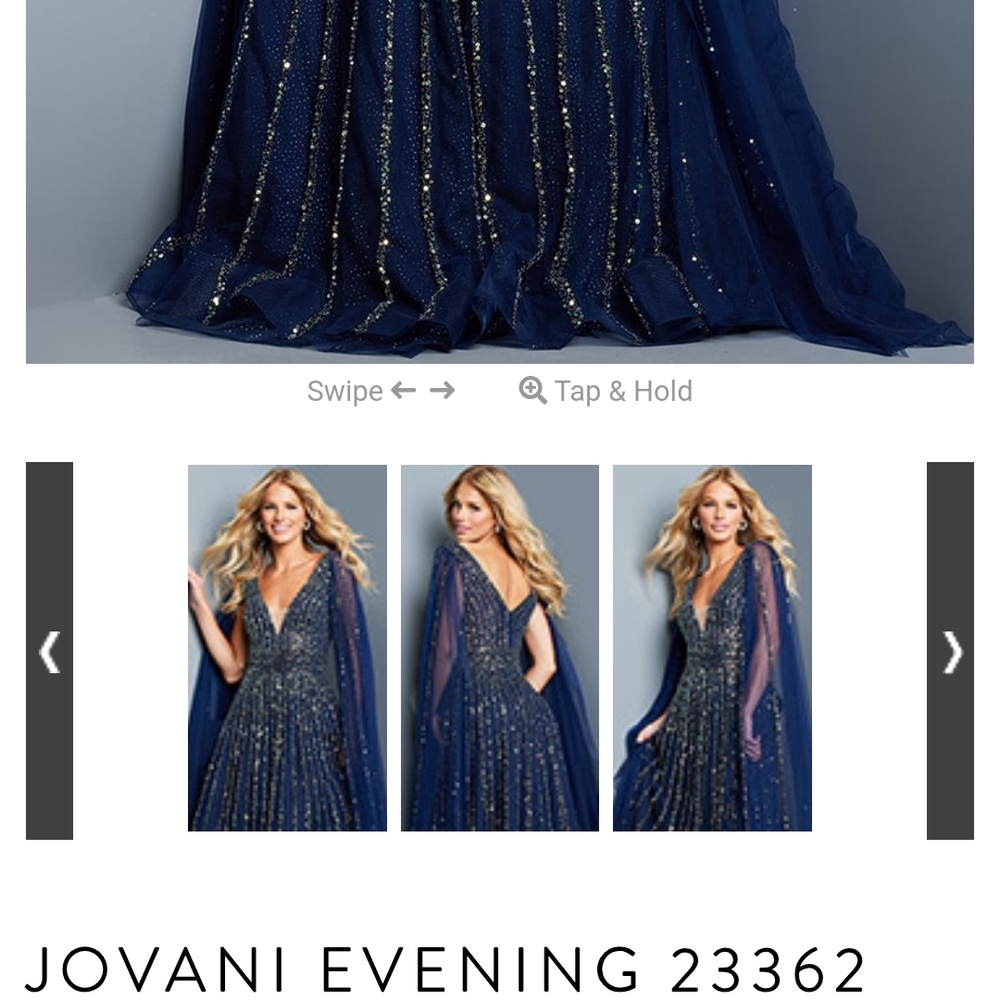 Jovani Navy Blue Sequin Wedding Dress